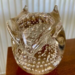 Elegant Clear Crystal Owl Figurine 3.5” H